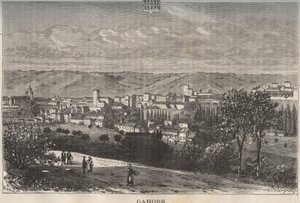 Cahors - Lot - Midi-Pyrénées - gravyr i "La France illustrée: geografi, historia, statistisk administration" av V.A. Malt-Brown. 1884 av French School