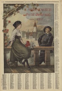 Kalender för 1917 (färglitografi) av French School