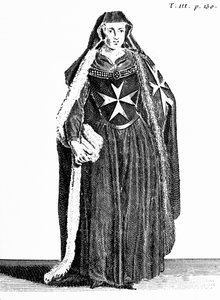 Kanoninna av Johannesorden av Jerusalem under Rhodian perioden, illustration från 