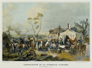 Kapitulation av Citadellet i Antwerpen (Flandern, Belgien), 29 november 1792. av French School