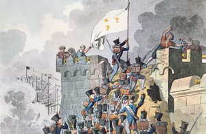 Erövring av kejsarfortet i Alger 1830 av French School