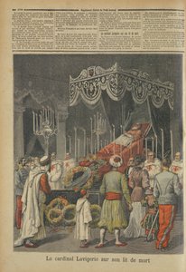Kardinal Lavigerie (1825-92) på sin dödsbädd, från Le Petit Journal, 17 december 1892 av French School