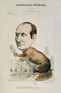 Karikatyr av baron Georges Eugene Haussmann (1809-91) som en bäver, från 