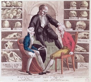 Karikatyr av William Pitt den yngre (1759-1806) och Gustav IV Adolf (1778-1837) på besök hos Sr. Franz Joseph Gall (1758-1828) 1806 av French School