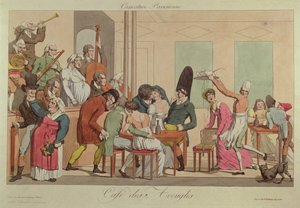 Karikatyr av Cafe des Aveugles, ca 1800 av French School