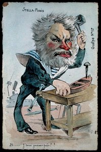 Karikatyr av ministern för marinen, Camille Pelletan (1846-1915) från serien 