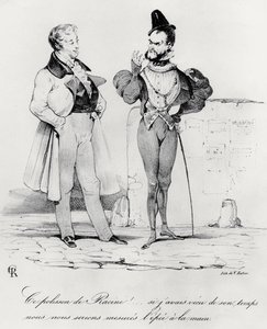 Karikatyr av de romantiska draman vid Hernanis tid av Victor Hugo 1802-85) (1829) av French School