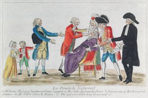 Karikatyr av nationaliseringen av kyrkans egendom i Frankrike under den franska revolutionen, 1792