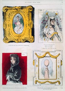 Karikatyrer av målare, Franz Xavier Winterhalter, Glaize Fils, illustration från Le Salon pour Rire av French School