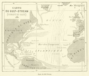 Carte du Gulf-Stream (gravyr) av French School