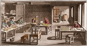 Cartier - Tillverkning av spelkort - "" The Grande Encyclopedia, eller Dictionnaire Raisonne des Sciences, des Arts et des Metiers"" (Encyclopedia or Dictionary of the Sciences, Arts and Professions) av Denis Diderot (1713-1784) och Jean d
