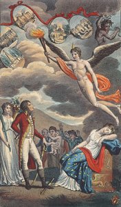 Tecknad film om den 18:e Brumaires statskupp den 9 november 1799 av French School
