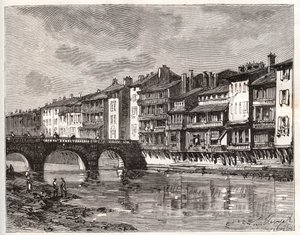 Castres - Languedoc-Roussillon-Midi-Pyrénées - gravyr i "La France illustree: geografi, historia, statistisk administration" av V.-A. Malt-brunt. 1884 av French School
