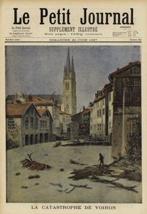 Katastrofal översvämning i Voiron, Frankrike, 1897 av French School
