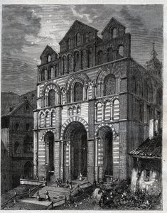 Vår Fru-katedralen av tillkännagivandet av Puy en Velay (Puy-en-Velay) - gravyr i "La France illustrée: geografi, historia, statistisk administration" av V.-A. Maltbrunt. 1884 av French School