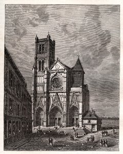 Cathedrale Saint-Etienne de Meaux - Seine-et-Marne - gravyr i "La France illustrée: geografi, historia, statistisk administration" av V.A. Malt-Brown. 1884 av French School