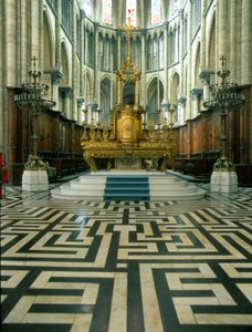 Cathedrale de Saint Omer (Norra 59): Altare och labyrint. av French School