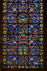 Cathedrale de chartres, detalj av fredens målade glas av French School
