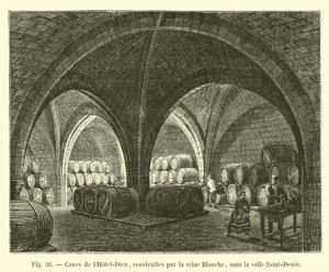 Källare på Hôtel-Dieu, byggd av drottning Blanche, under Saint-Denis-rummet av French School