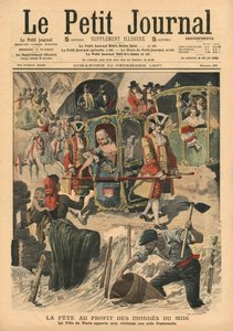 Firande ges av Ville of Paris till förmån för översvämningsoffren i södra Frankrike, illustration från 