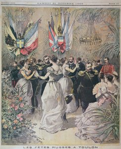 Firande till ära av den ryska flottans besök i Toulon, omslag till le Petit Journal, 21 oktober 1893 av French School