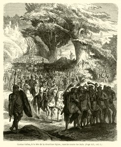 Cestius Gallus, i spetsen för den tolfte legionen, marscherar mot judarna (gravyr) av French School