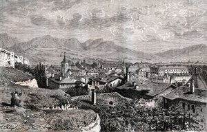 Chambery - Savoie - gravyr i "La France illustree: geografi, historia, statistisk administration" av V.A. Malt-brunt. 1884 av French School