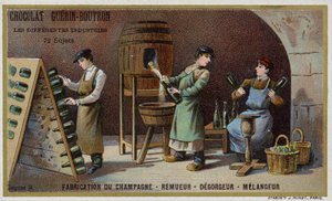 Champagnetillverkning (chromolitho) av French School