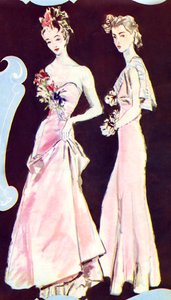 Chanels aftonklänningar, från "Marie Claire", 23 september 1938 (tryck) av French School