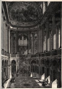 Kapell av slottet i Versailles - Kapell i slottet i Versailles - gravyr i "" PATRIE" - BESKRIVNING PECTURERIQUE DE LA FRANCE EN 6 VOLYER AV LUCIEN HUARD - slutet av 1800-talet av French School