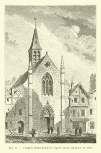 Saint-Leufroy kapell; från en teckning spårad 1680 av French School