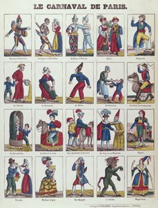 Karnevalen i Paris, ca 1840 av French School