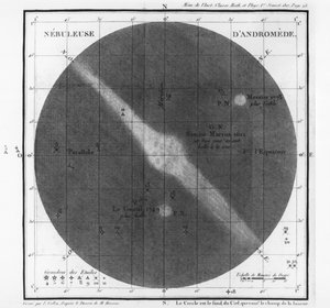 Charles-Joseph Messier (1730-1817) observationer av en nebulosa i Andromedas bälte 1807 av French School