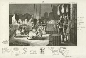 Karl VIII av Frankrike gick in i Rom i triumf, 1494 av French School