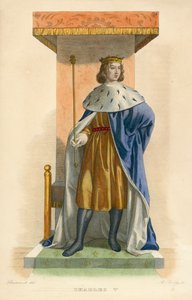 Karl V (färgad gravyr) av French School