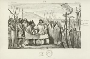 Karl den tjocke betalar vikingarna 700 silverpengar för att överge belägringen av Paris, 886 av French School