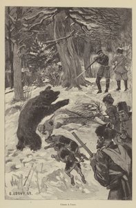 Bear Hunt (gravyr) av French School