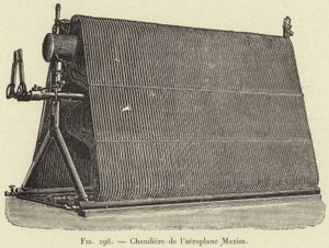 Boiler of the Maxim-flygplan (gravyr) av French School