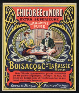 Chicoree du Nord, Boisacq och Cie la Bassee, annons (färg litho) av French School
