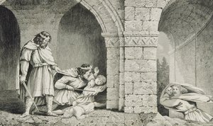 Childebert I (c.498-588) vid mordet på hans bröders arvingar, från 