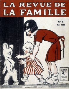 Barn och Puh. Omslag till "La revue de la famille" från maj 1928. av French School