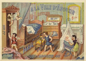 Barns sovrum, med cupids av French School