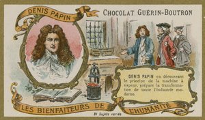Choklad Guerin-Boutron handelskort, Denis Papin av French School