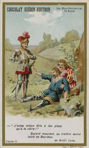 Chocolat Guerin-Boutron handelskort, Historic Words-serien av French School