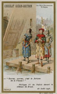 Chocolat Guerin-Boutron handelskort, Historic Words-serien av French School