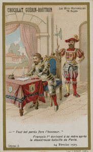 Chocolat Guerin-Boutron handelskort, Historic Words-serien av French School
