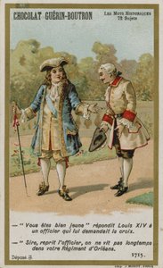 Chocolat Guerin-Boutron handelskort, Historic Words-serien av French School