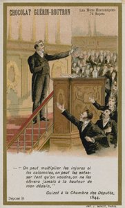 Chocolat Guerin-Boutron handelskort, Historic Words-serien av French School