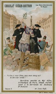 Chocolat Guerin-Boutron handelskort, Historic Words-serien av French School