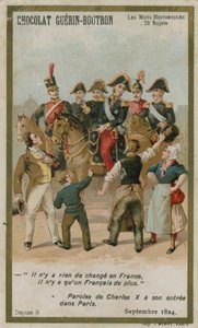 Chocolat Guerin-Boutron handelskort, Historic Words-serien av French School